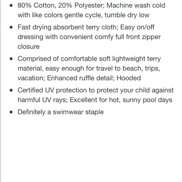 Flapdoodles Girls Terry Cloth Coverup - Picture 5 of 5